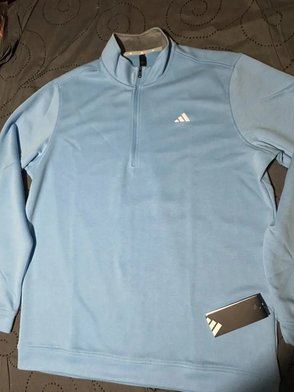 ADIDAS GOLF ELEVATED 1/4 ZIP. BURST BLUE PULLOVER SIZE 2XL XL O L MEN NWT $70.00